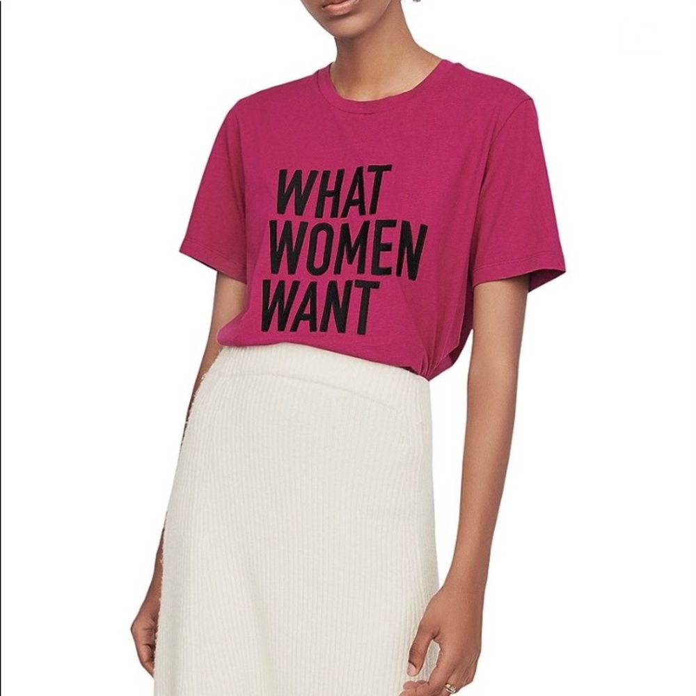 Maje Terminus What Women Want Short Sleeve Tee In Fuchsia size 2 M